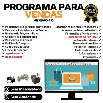 Programa Controle de Estoque, Pedido de Vendas e Financeiro v4.0 PLUS - FpqSystem 