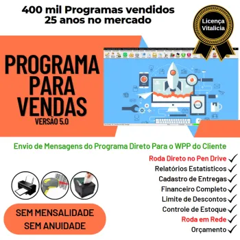 Programa Controle de Estoque, Pedido de Vendas e Financeiro v5.0 PLUS + WHATSAPP - FpqSystem