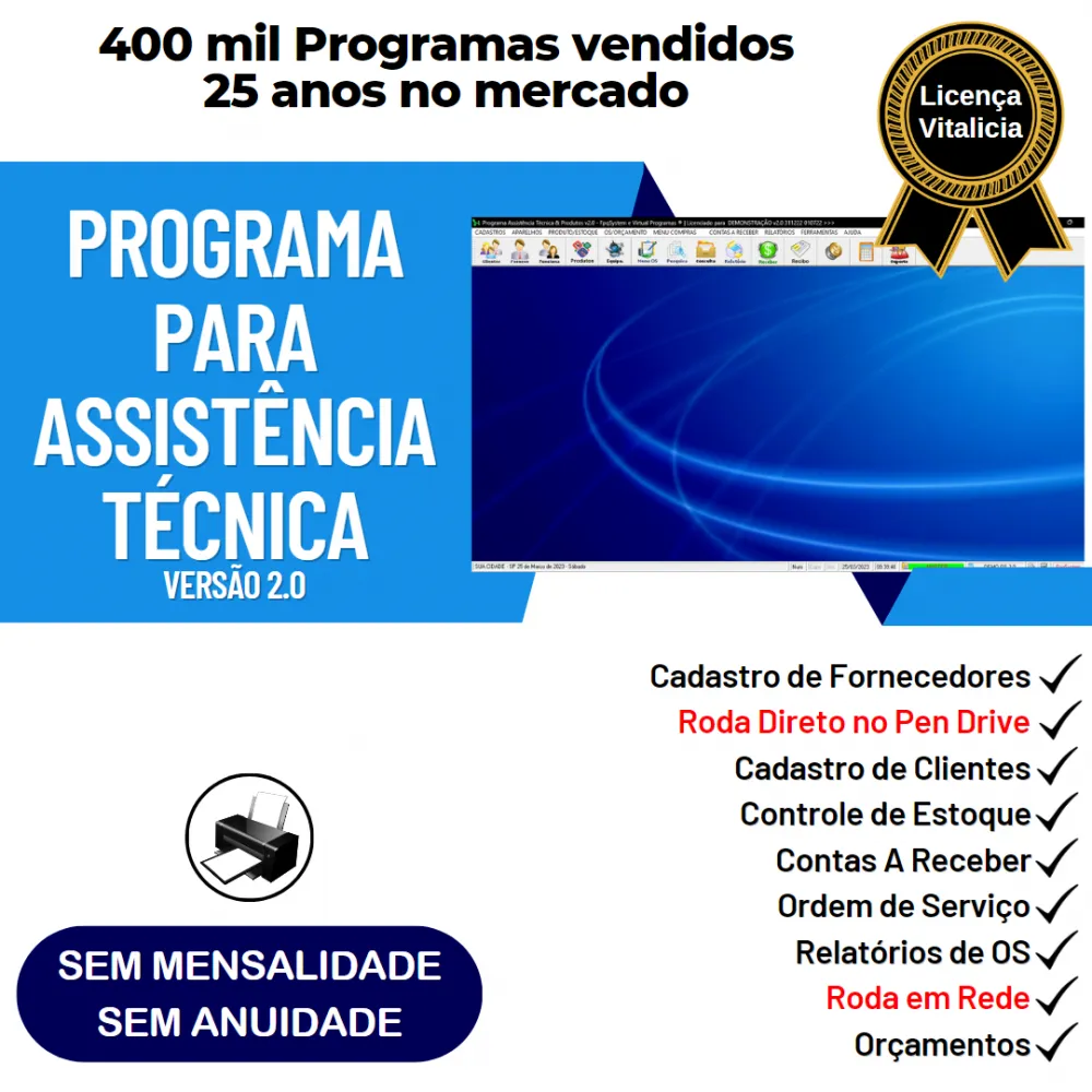 Programa para Assistência Técnica com Produtos e Serviços v2.0 - FpqSystem