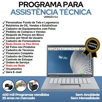 Programa Ordem de Serviço Assistência Técnica, Vendas, Estoque e Financeiro v5.0 Plus - FpqSystem