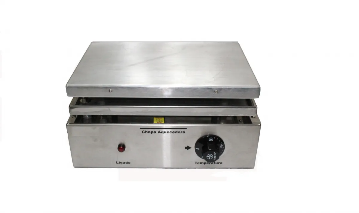 CHAPA AQUECEDORA RETANGULAR ACO INOX 220V Imagem