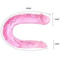 Pênis Dupla silicone flexível 29 x 3,3cm x 2,2cm - BI040001 - Foto 5