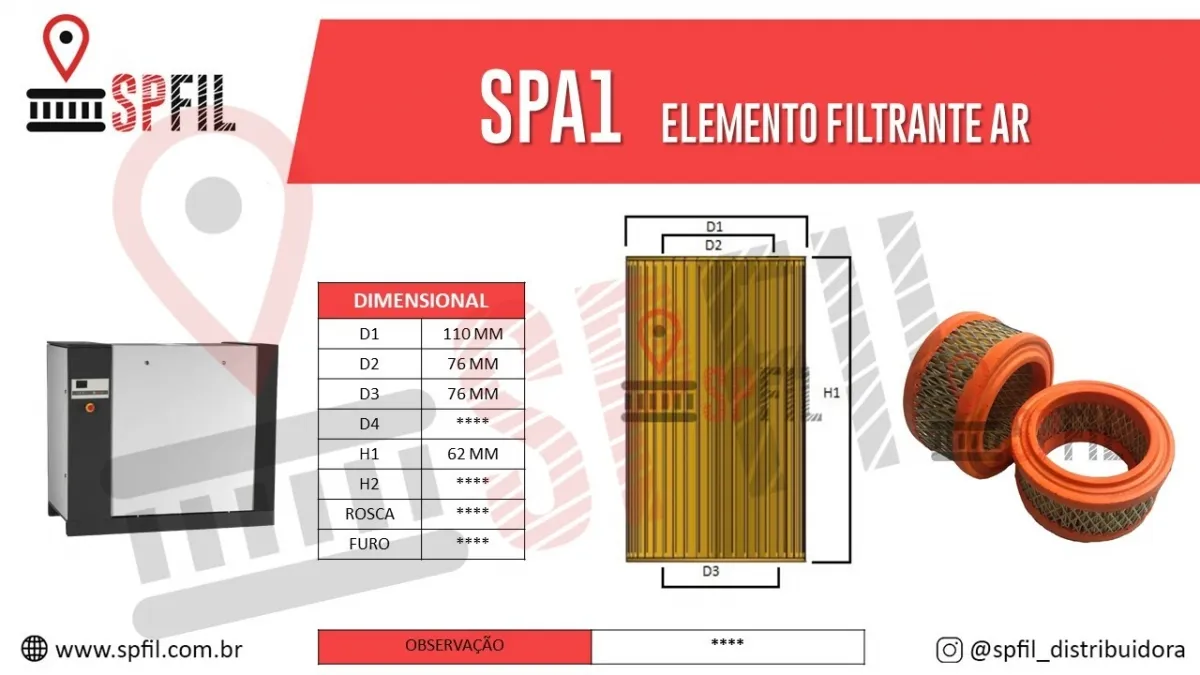 ELEMENTO FILTRANTE AR  SPA1