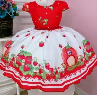 Vestido Festa Moranguinho Mod.2 Baila Nina