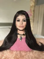 Touca com cabelo implantado 15 cm repartição livre 55 cm de orelha a orelha  humana brasileiro  - Foto 14