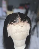 Touca com cabelo implantado 15 cm repartição livre 55 cm de orelha a orelha  humana brasileiro  - Foto 15