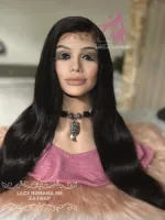 Touca com cabelo implantado 15 cm repartição livre 55 cm de orelha a orelha  humana brasileiro  - Foto 16