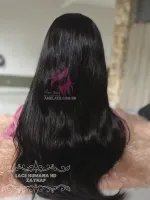 Touca com cabelo implantado 15 cm repartição livre 55 cm de orelha a orelha  humana brasileiro  - Foto 20