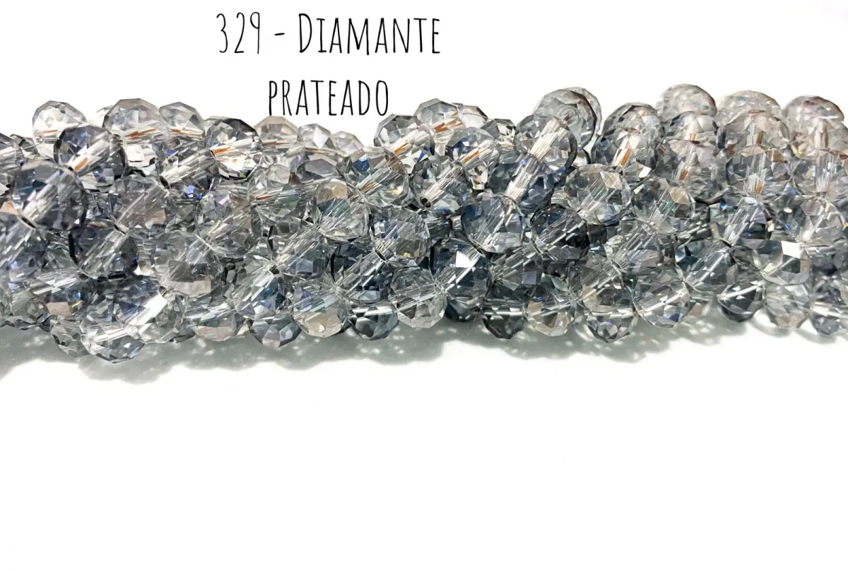  Fio de cristal Diamante Prateado - 329 Imagem