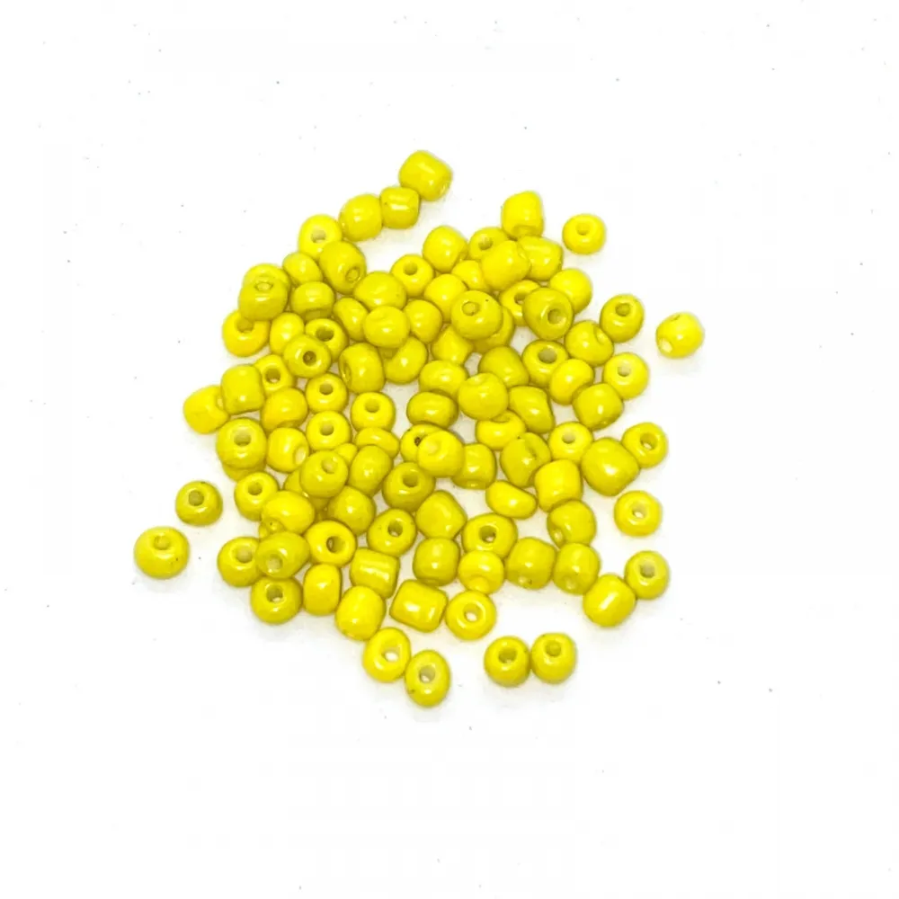 Missanga de vidro Amarela - 6/0  - 4mm Imagem