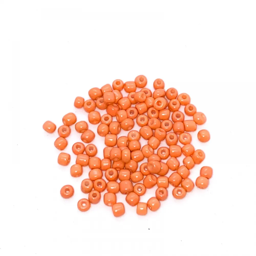 Missanga de vidro Laranja Claro - 6/0  - 4mm Imagem