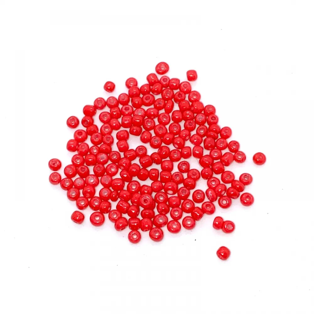 Missanga de vidro Vermelha - 6/0  - 4mm
