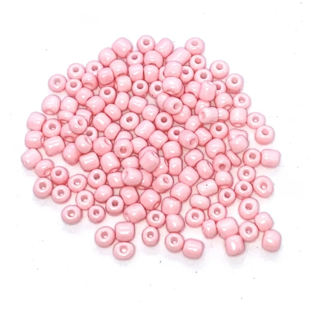 Missanga de vidro Rosa Claro - 6/0  - 4mm