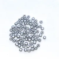 Missanga de vidro Prata - 6/0  - 4mm