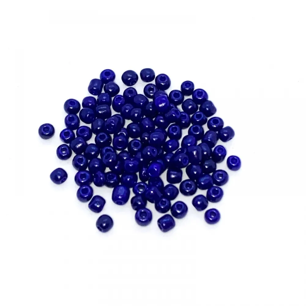 Missanga de vidro Azul Escuro - 6/0  - 4mm