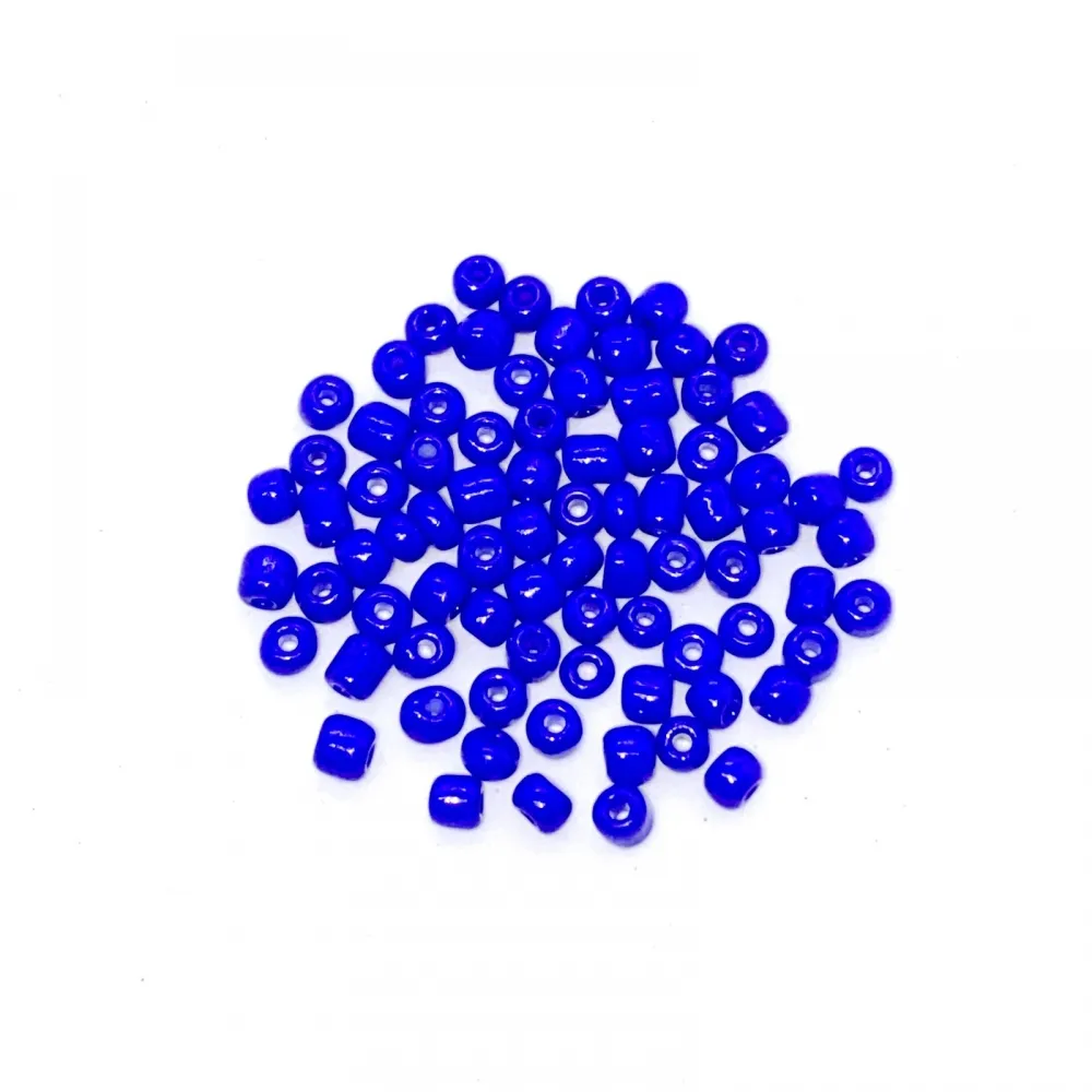 Missanga de vidro Azul Royal - 6/0  - 4mm