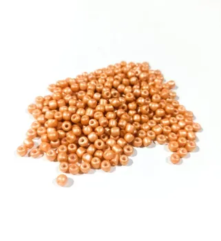 Missanga de vidro Laranja Claro Perolado - 6/0  - 4mm