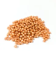Missanga de vidro Laranja Claro Perolado - 6/0  - 4mm