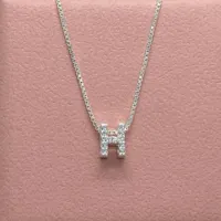 Colar de prata letra - H - PL1265