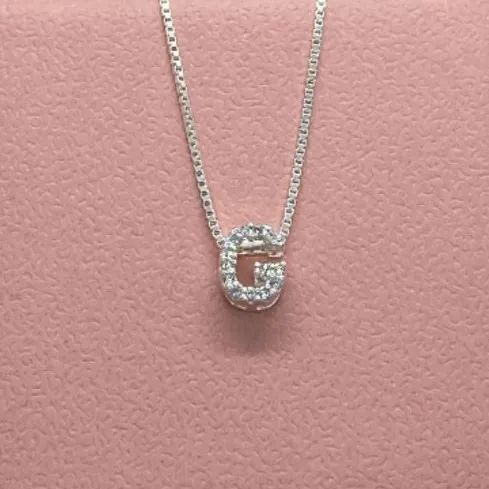 Colar de prata letra - G - PL1266