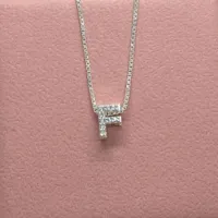 Colar de prata letra - F - PL1267