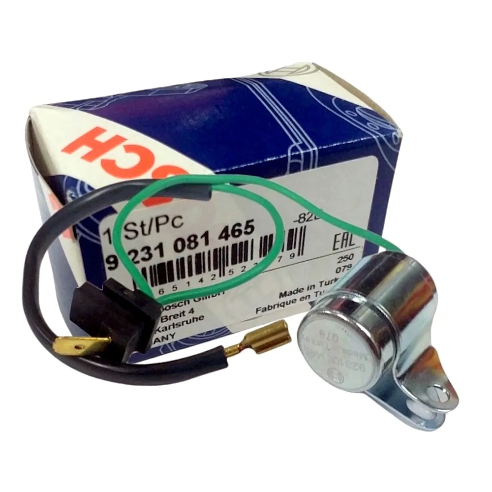 Condensador 9231081465 Bosch do distribuidor Volkswagen Fusca 1959 até 1996 Brasília 1973 até 1982 Kombi 1974 até 1975