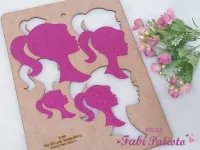 G1.381  Gabarito de Moldes em MDF Silhueta Cabeça Barbie