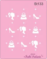 ST133  Stencil Icones Coleção Barbie
