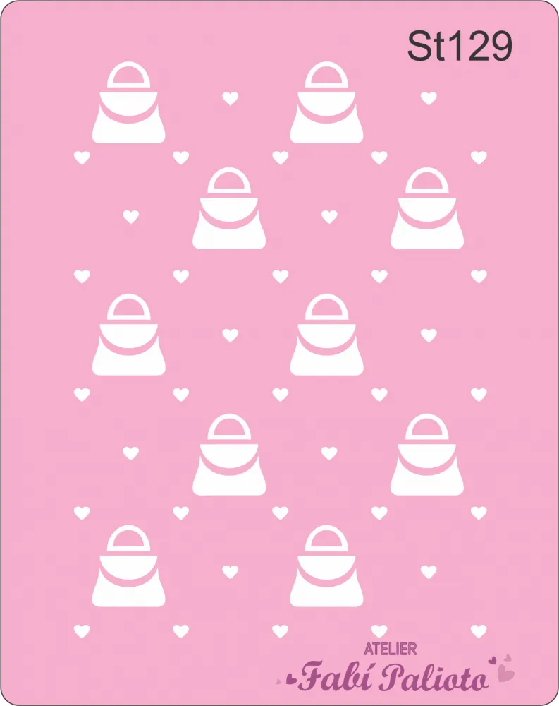 ST129  Stencil Bolsa Coleção Barbie