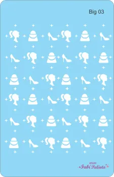 BIG03  Stencil Ícones Coleção Barbie 18x28cm