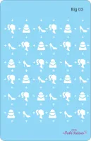 BIG03  Stencil Ícones Coleção Barbie 18x28cm