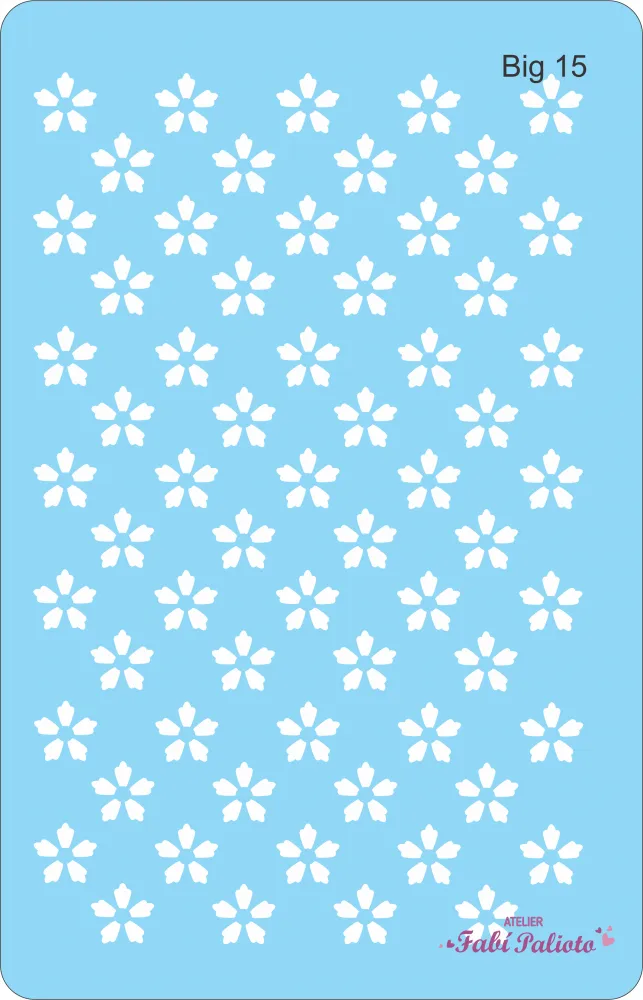 BIG15  Stencil Flor 5 petalas  18x28cm Imagem