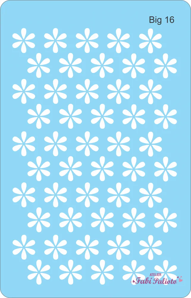 BIG16  Stencil Flor 6 pétalas  18x28cm