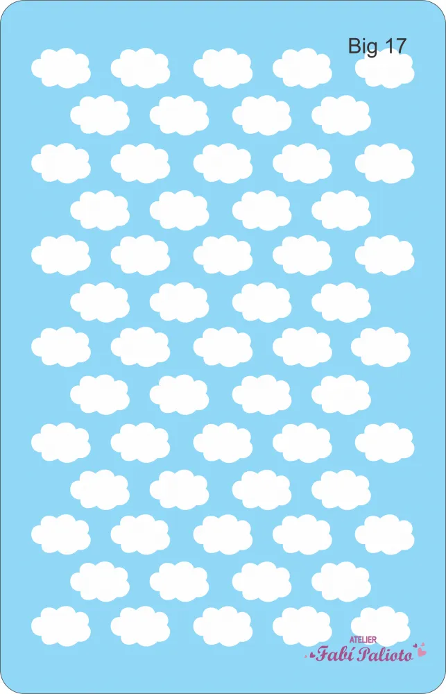 BIG17  Stencil Nuvens  18x28cm