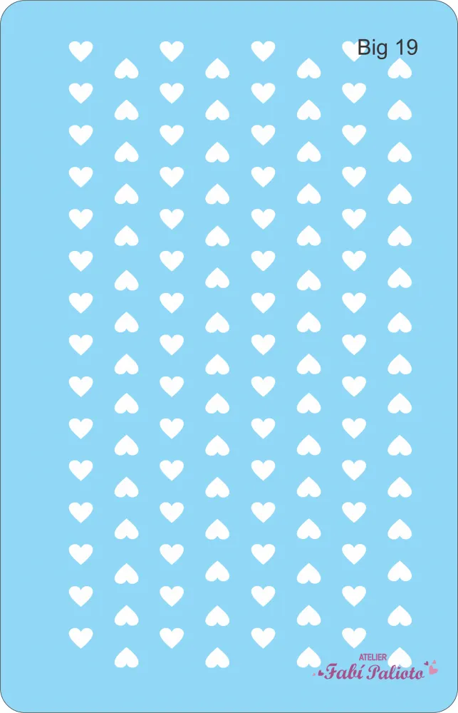 BIG19  Stencil Corações 18x28cm