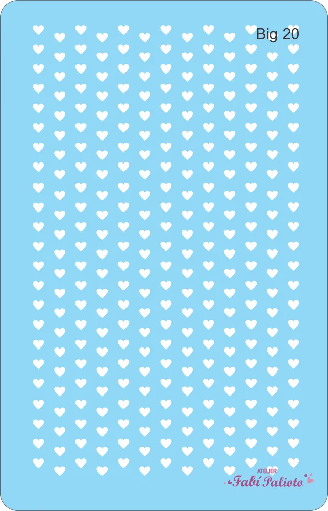 BIG20  Stencil Mini Corações 18x28cm