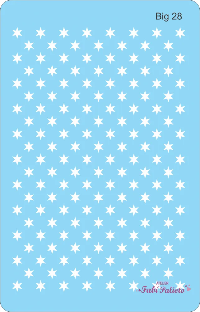 BIG28  Stencil Estrelas de 6 pontas 18x28cm Imagem