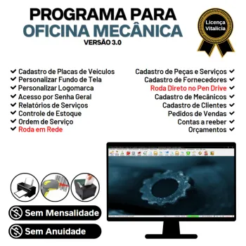 Programa Ordem de Serviço Oficina Mecânica, Vendas e Controle de Estoque v3.0 - FpqSystem