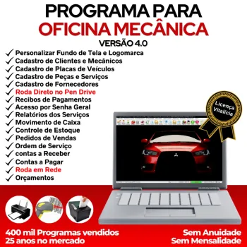 Programa OS Oficina Mecânica, Vendas, Controle de Estoque e Financeiro v4.0 - FpqSystem