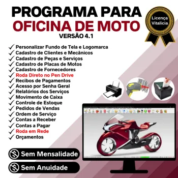 Programa OS Oficina Mecânica MOTO, Vendas, Controle de Estoque e Financeiro v4.1 - FpqSystem