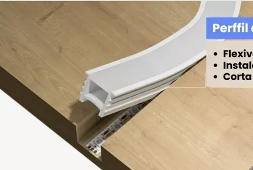 Perfil Flex Embutir Flexivel 15x10mm - mangueira para fita de led  - o metro