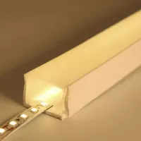 Perfil Flex Embutir Flexivel 12x10mm - mangueira para fita de led  - o metro - Foto 2
