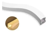 Perfil Flex Embutir Flexivel 12x10mm - mangueira para fita de led  - o metro - Foto 10