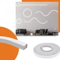Perfil Flex Soprepor Flexivel 20x10mm - mangueira para fita de led  - o metro