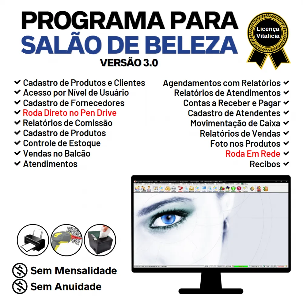 Programa Salão de Beleza, Agendamento, Vendas e Financeiro v3.0 - FpqSystem