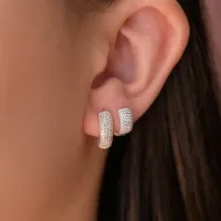 Argolas de prata com pedras - BAP170 - Foto 3