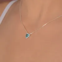 Conjunto de Prata 950 -  Coração Azul - CJT302AZ - Foto 2