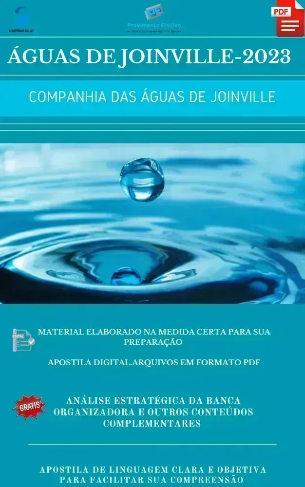 Apostila Águas de Joinville Assistente Administrativo Processo 2023 Imagem