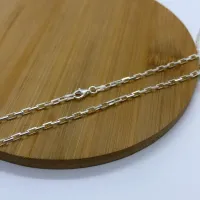 Corrente de prata alongata  - 60 cm - COR1150