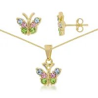 Conjunto de brincos e colar com pingente        CJF00740